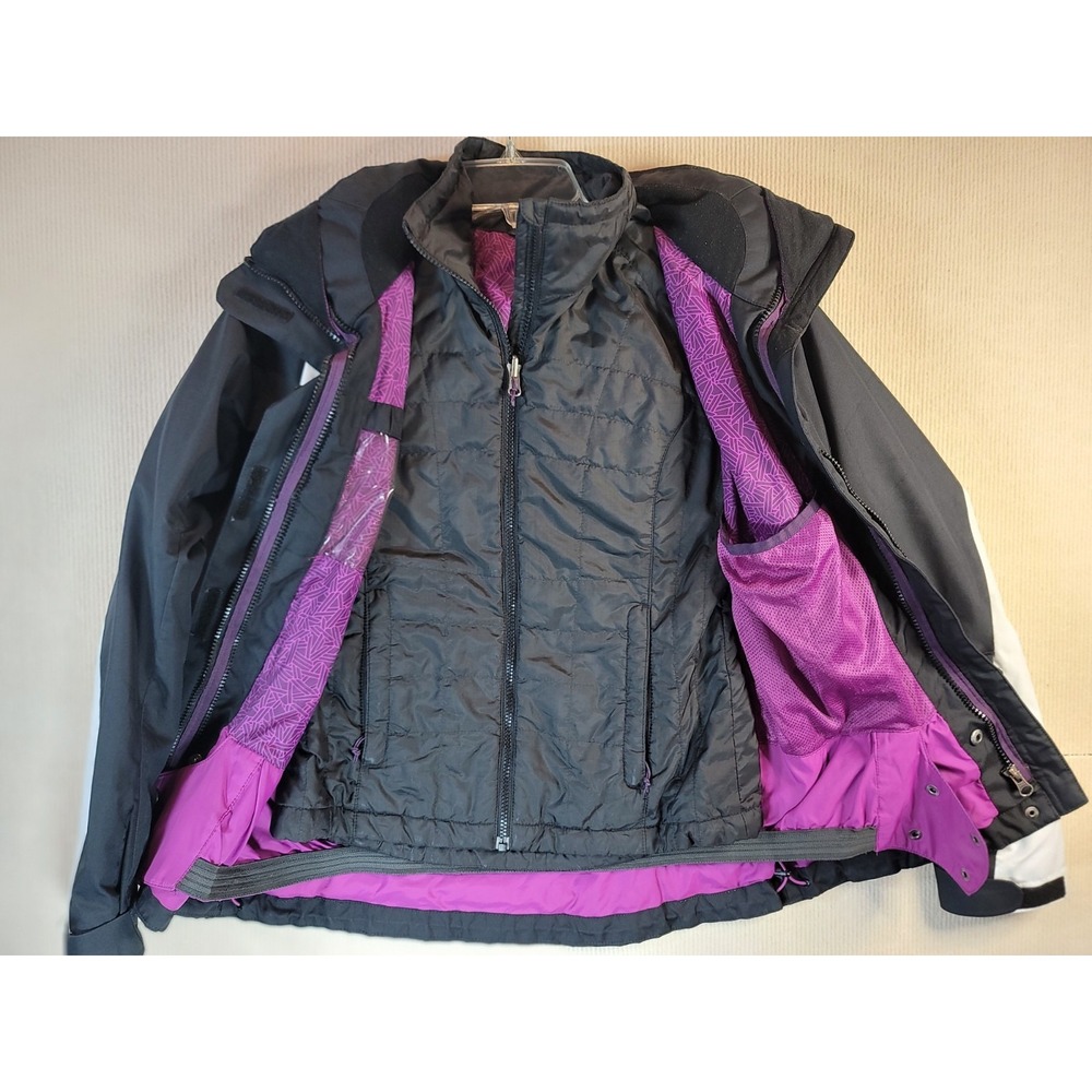 Vintage Eddie Bauer Power 3in1 Ski Jacket black and purple petite XSmall